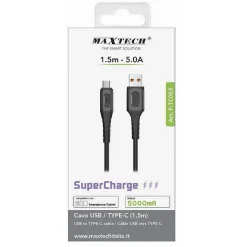 CAVO USB/TYPE-C 1.5MT 5A SUPER CARICA TRASMISSIONE DATI SMARTPHONE TABLET F-TC053