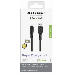 CAVO USB/TYPE-C 1.5MT 5A SUPERCHARGE RICARICA DATI RESISTENTE SMARTPHONE F-TC047