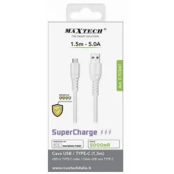 CAVO USB/TYPE-C 1.5MT 5A SUPERCHARGE RICARICA DATI RESISTENTE SMARTPHONE F-TC047