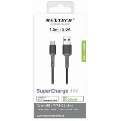 CAVO USB/TYPE-C SUPERCHARGE RICARICA DATI 1.5MT 5A PER SMARTPHONE TABLET F-TC043