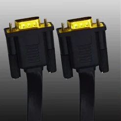 CAVO VGA-VGA 15 PIN 24K 5 METRI PER MONITOR PC TV VIDEO PIATTO MAXTECH VGA-VA5.0M