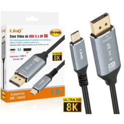 CAVO VIDEO ADATTATORE DA TYPE-C A DP DISPLAY PORT ULTRA HD 8K 1,8 MT TPC-DP8K60