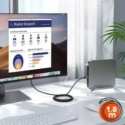 CAVO VIDEO ADATTATORE DA TYPE-C A DP DISPLAY PORT ULTRA HD 8K 1,8 MT TPC-DP8K60