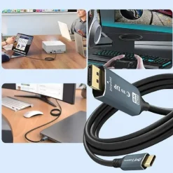 CAVO VIDEO ADATTATORE DA TYPE-C A DP DISPLAY PORT ULTRA HD 8K 1,8 MT TPC-DP8K60