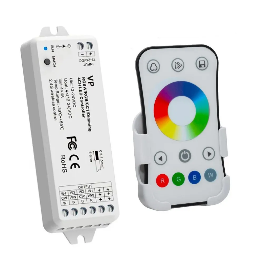 CENTRALINA VP CONTROLLER RF 15A 4CH DIMMER 288W STRISCE LUCI LED TELECOMANDO RGBW