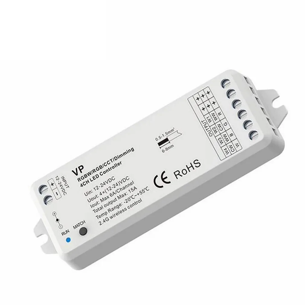CENTRALINA VP CONTROLLER RF 15A 4CH DIMMER 288W STRISCE LUCI LED TELECOMANDO RGBW