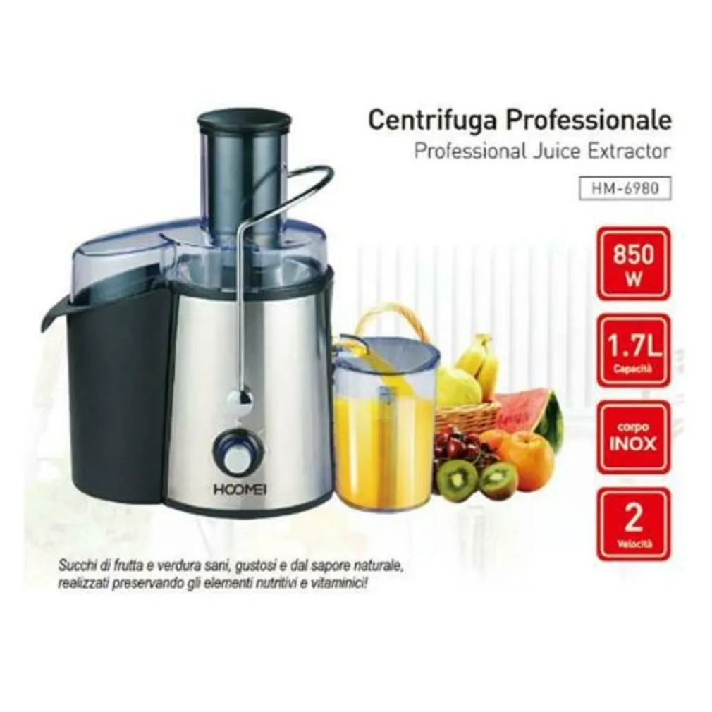 CENTRIFUGA ESTRATTORE DI SUCCO FRUTTA VERDURA 850 WATT 1,7 LT HOOMEI HM-6980