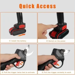 CESOIA ELETTRICA FORBICE 2 BATTERIE DA 48V TRINCIA RAMI PROFESSIONALE SENZA FILI