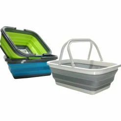 CESTINO MULTIUSO PIEGHEVOLE SALVASPAZIO CON MANICI RICHIUDIBILE IN PLASTICA SILICONE