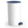 CESTINO PATTUMIERA A PEDALE ARREDO BAGNO BIANCO BLU IN PLASTICA ACCESSORIO 69893