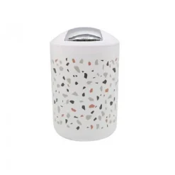 CESTINO PATTUMIERA ARREDO BAGNO GRANIGLIA BIANCO MULTICOLORE 19.5X30.5 CM 69844
