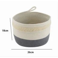 CESTINO PORTA BIANCHERIA OGGETTI CORDA INTRECCIATA CESTO ORGANIZER 26X18CM 10655