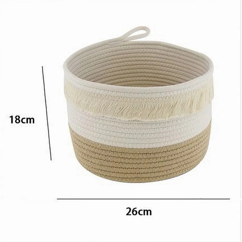 CESTINO PORTA BIANCHERIA OGGETTI CORDA INTRECCIATA CESTO ORGANIZER 26X18CM 10652