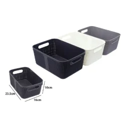 CESTINO PORTA OGGETTI CESTO ORGANIZER RETTANGOLARE PORTA TUTTO BAGNO CASA 79463