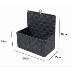 CESTINO PORTA OGGETTI CESTO TESSUTO GRIGIO SCURO ORGANIZER MULTIUSO CASA 79092