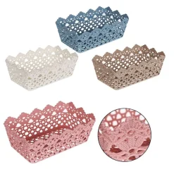 CESTINO PORTA OGGETTI CESTO PLASTICA RETTANGOLARE 24.5X15.2X9.2CM MULTIUSO 79471