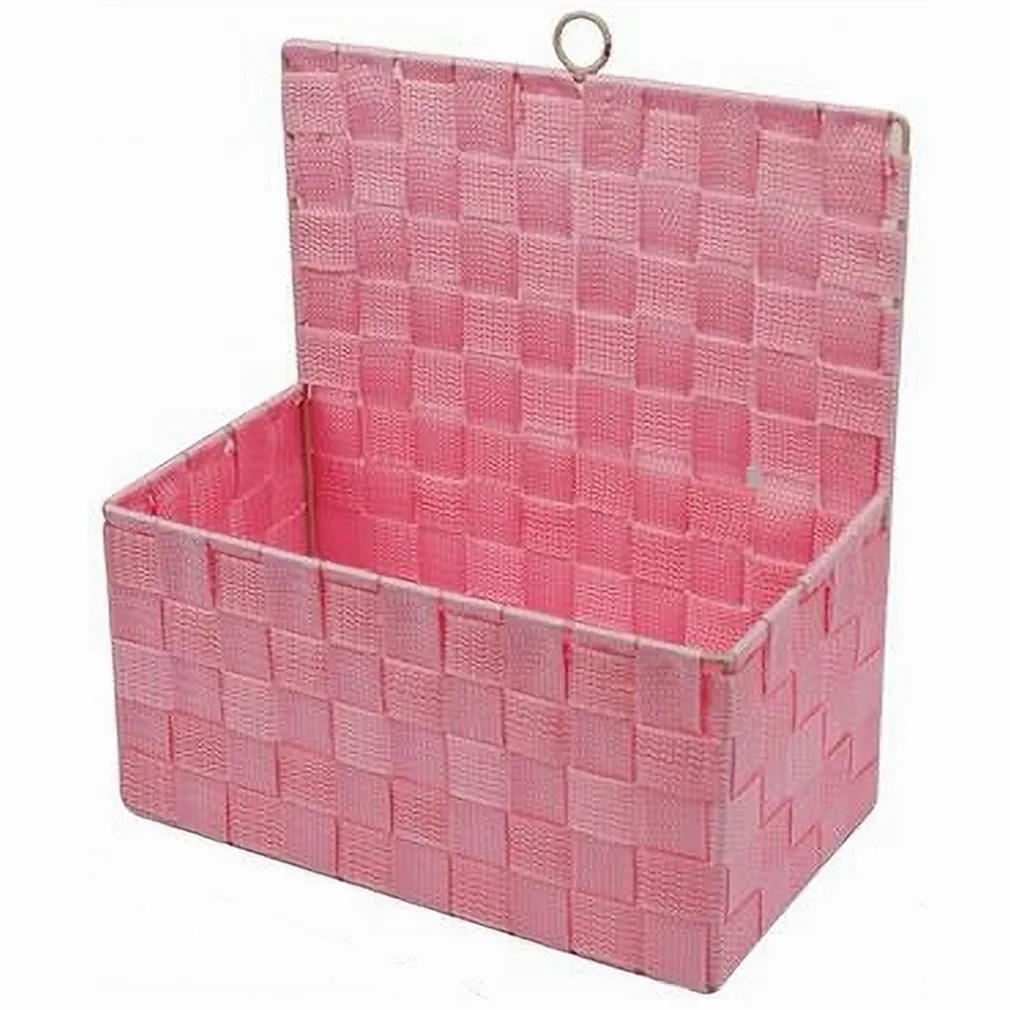 CESTINO PORTA OGGETTI CESTO IN TESSUTO ROSA ORGANIZER MULTIUSO PER CASA 79095