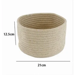CESTINO PORTA OGGETTI CESTO IN TESSUTO INTRECCIATO ROTONDO CASA 21X12.5 CM 10642