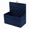 CESTINO PORTA OGGETTI CESTO IN TESSUTO BLU ORGANIZER MULTIUSO PER CASA 79094