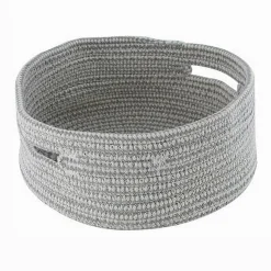 CESTINO PORTA OGGETTI CON MANICI CESTO TESSUTO INTRECCIATO ROTONDO 24X11CM 10638