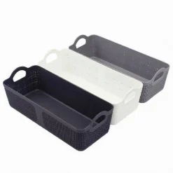 CESTINO PORTA OGGETTI ORGANIZER RETTANGOLARE CESTO PORTATUTTO BAGNO CASA 79461