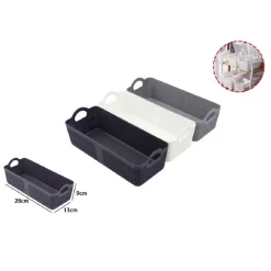 CESTINO PORTA OGGETTI ORGANIZER RETTANGOLARE CESTO PORTATUTTO BAGNO CASA 79461