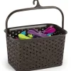 CESTINO PORTAMOLLETTE PORTA MOLLETTE CESTO EFFETTO RATTAN IN PLASTICA 18X24X14CM