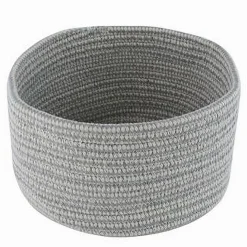 CESTINO PORTAOGGETTI CESTO TESSUTO INTRECCIATO GRIGIO TONDO CASA 21X12.5CM 10645