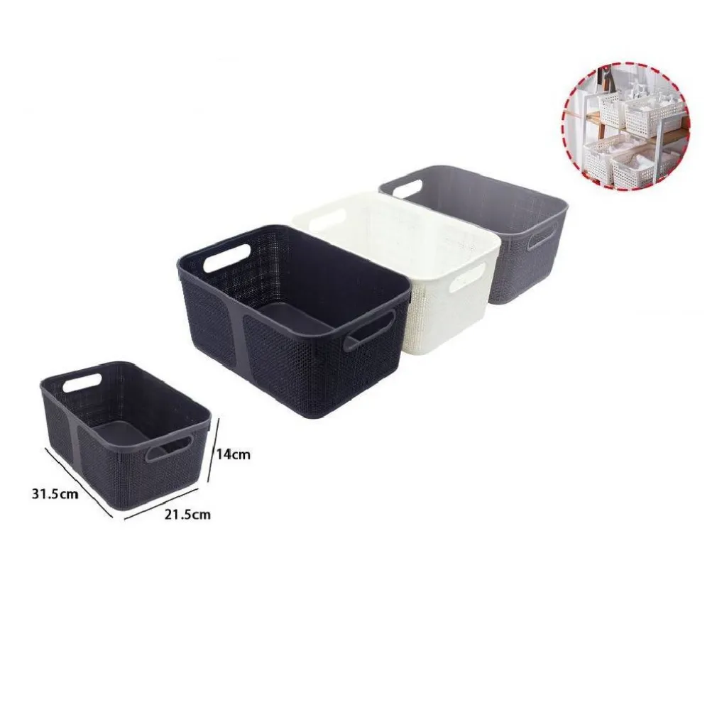 CESTINO PORTAOGGETTI ORGANIZER RETTANGOLARE CESTO PORTATUTTO BAGNO CASA 79465