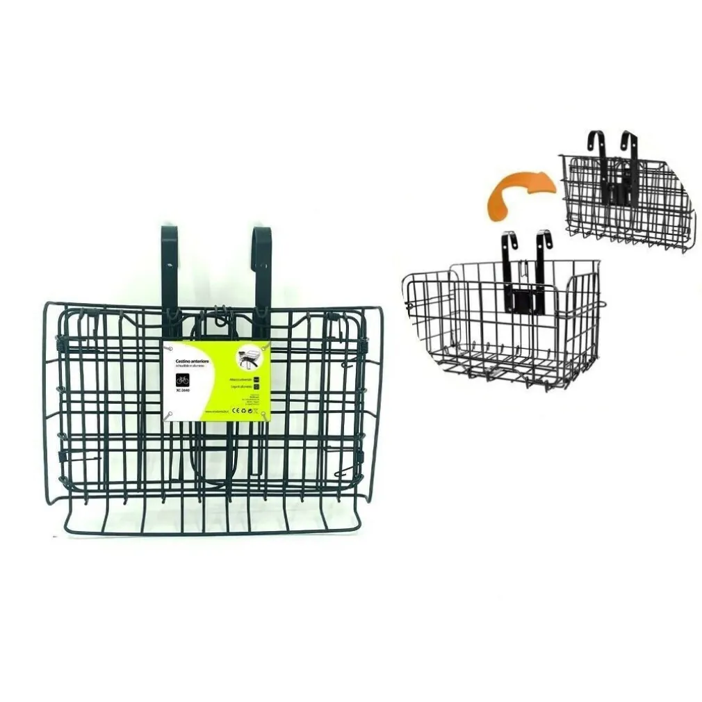CESTINO PORTAPACCHI ANTERIORE RICHIUDIBILE ALLUMINIO PER BICI BICICLETTA XC-2640