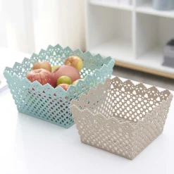 CESTINO PORTATUTTO OGGETTI CESTO MULTIUSO PLASTICA QUADRATO 18.2X18.2X11CM 79474