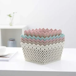 CESTINO QUADRATO PORTA TUTTO OGGETTI MULTIUSO IN PLASTICA 21.5X21.5X13 CM 79475