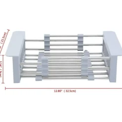 CESTINO REGOLABILE PER LAVELLO SCOLAPIATTI TELESCOPICO CESTELLO STOVIGLIE CUCINA