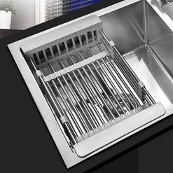 CESTINO REGOLABILE PER LAVELLO SCOLAPIATTI TELESCOPICO CESTELLO STOVIGLIE CUCINA