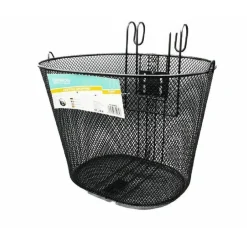 CESTINO SHOPPING PORTAPACCHI ANTERIORE MANUBRIO PER BICICLETTA BICI NERO ZX-9930