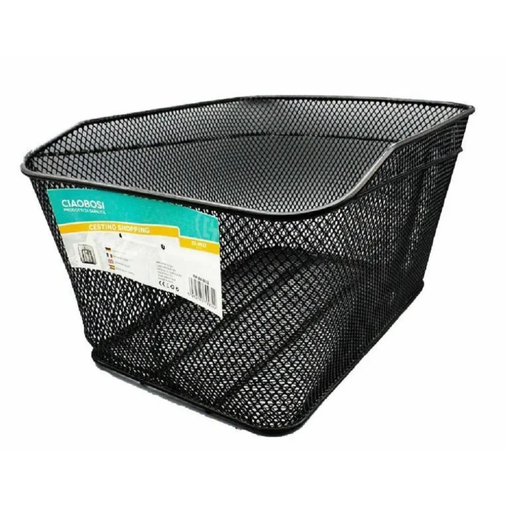 CESTINO SHOPPING PORTAPACCHI POSTERIORE BICICLETTA BICI NERO ACCESSORIO ZX-9932