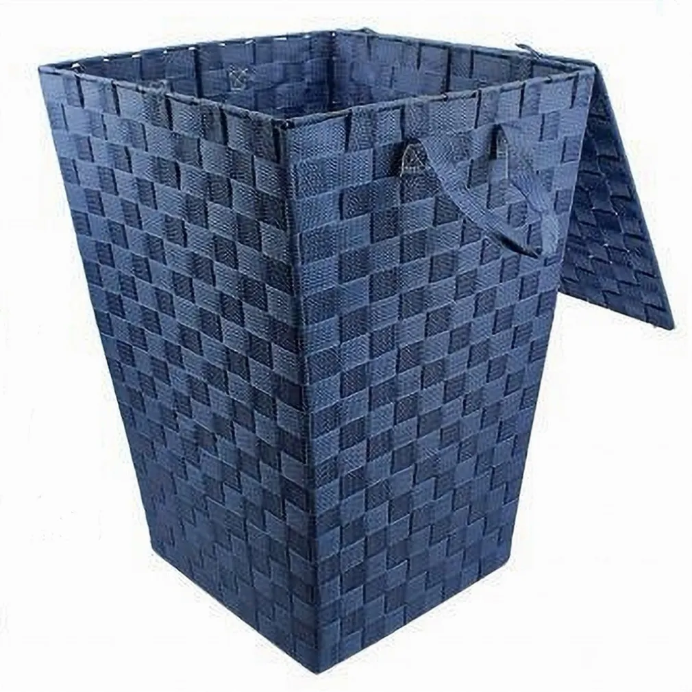 CESTO CESTINO PORTATUTTO PORTAOGGETTI BAGNO CASA CON COPERCHIO 35X52CM 79106 BLU