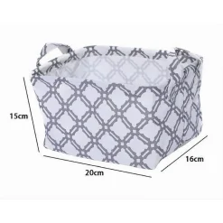 CESTO CONTENITORE PORTA BIANCHERIA BUCATO MANICI TESSUTO GRIGIO 20X15X16CM 79202