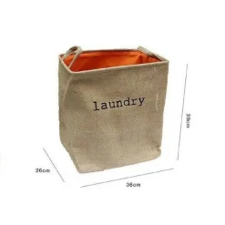 CESTO CONTENITORE PORTA BIANCHERIA BUCATO CON MANICI IN TESSUTO BAGNO 10020