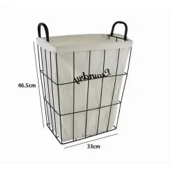 CESTO CONTENITORE PORTABIANCHERIA IN TESSUTO CON STRUTTURA IN METALLO BAGNO 10630