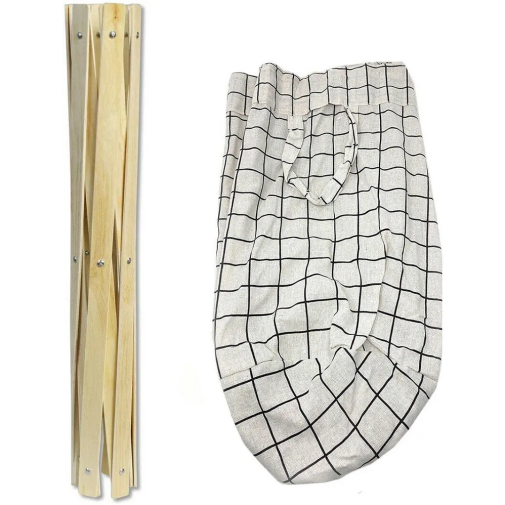 CESTO PER PANNI SPORCHI PORTABIANCHERIA PIEGHEVOLE CON MANICI SACCA RICHIUDIBILE