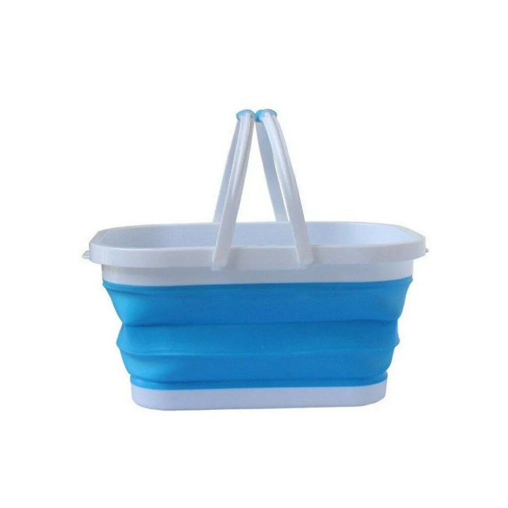 CESTO PIEGHEVOLE IN SILICONE MULTIUSO BAGNO CUCINA PIC NIC ALIMENTI 38X27X19CM