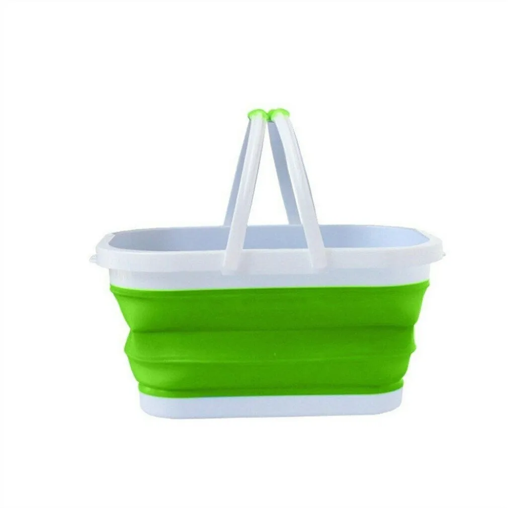 CESTO PIEGHEVOLE IN SILICONE MULTIUSO BAGNO CUCINA PIC NIC ALIMENTI 38X27X19CM