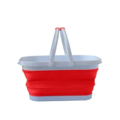 CESTO PIEGHEVOLE IN SILICONE MULTIUSO BAGNO CUCINA PIC NIC ALIMENTI 38X27X19CM