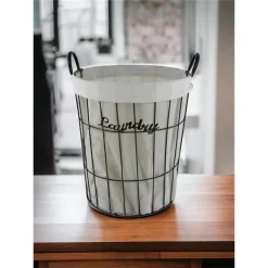 CESTO PORTA BIANCHERIA CONTENITORE IN TESSUTO CON STRUTTURA METALLO BAGNO 10632