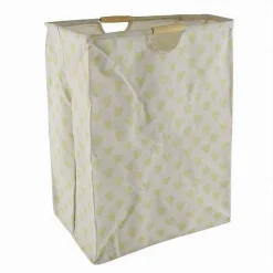 CESTO PORTA BIANCHERIA CUORI GIALLI CONTENITORE PANNI SPORCHI RICHIUDIBILE 10620