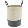 CESTO PORTA BIANCHERIA SPORCA CORDA INTRECCIATA BORSA CON MANICI 35X45 CM 10654
