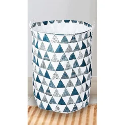 CESTO PORTA BIANCHERIA VESTITI SPORCHI PIEGHEVOLE MOTIVO TRIANGOLI 40X50CM 10477