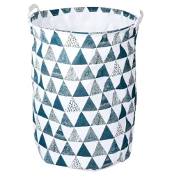 CESTO PORTA BIANCHERIA VESTITI SPORCHI PIEGHEVOLE MOTIVO TRIANGOLI 40X50CM 10477