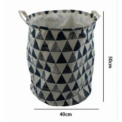 CESTO PORTA BIANCHERIA VESTITI SPORCHI PIEGHEVOLE MOTIVO TRIANGOLI 40X50CM 10477